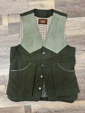 Braeval Artemis Moleskin Hunting Vest Loden Green Mens Size Medium
